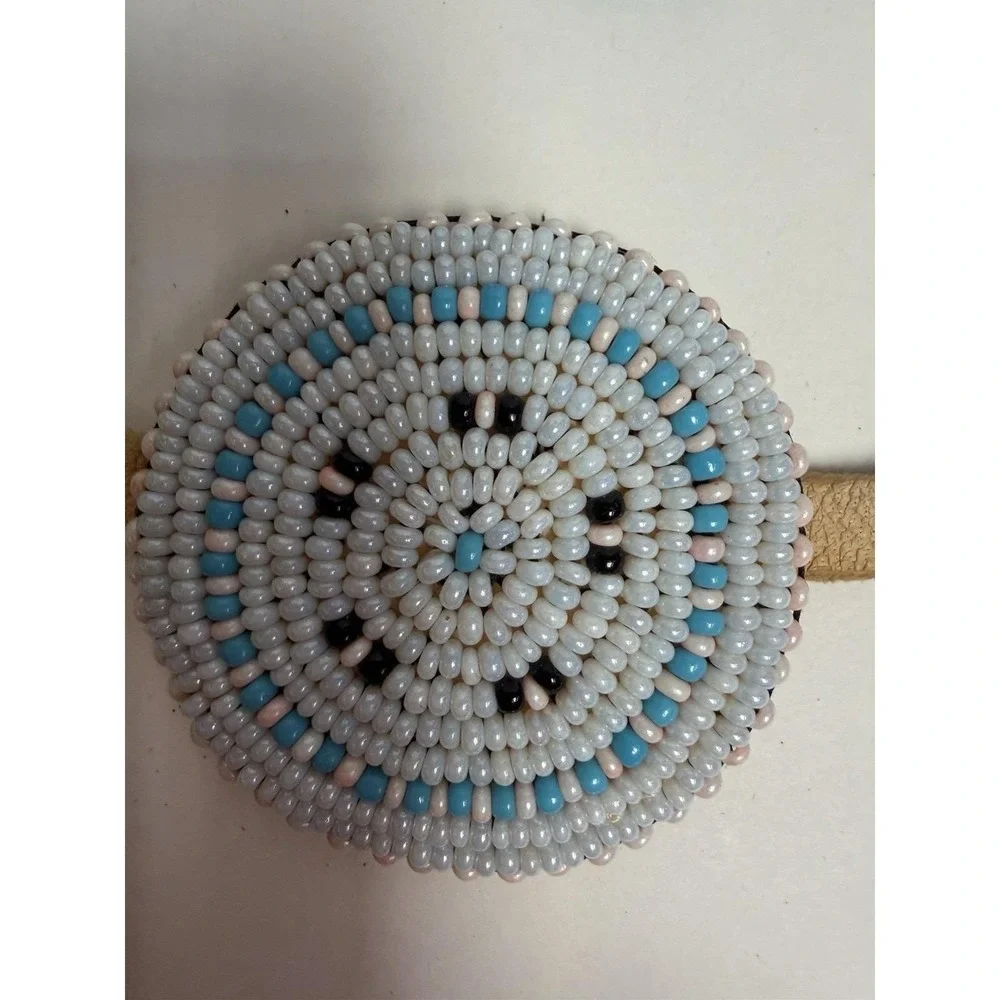 Vintage‎ Plains Style Beaded Medallion Necklace – 2.25